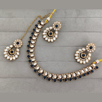 Rajwadi Collection Premium Pota Stone Necklace Set
