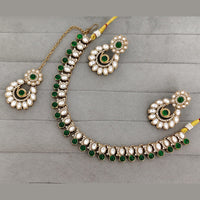 Rajwadi Collection Premium Pota Stone Necklace Set