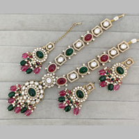 Rajwadi Collection Designer Pota Stone And Austrian Stone Beads Necklace Set
