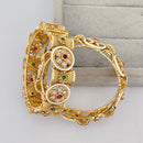 Rajwadi Collection Premium Pota Stone And Pearl Openable Bangles Set