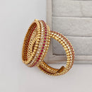 Rajwadi Collection Premium Pota Stone Openable Bangles Set
