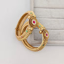 Rajwadi Collection Premium Pota Stone Openable Bangles Set