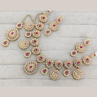 Rajwadi Collection Luxury Crystal Stone And Pearl Necklace Set