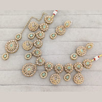 Rajwadi Collection Luxury Crystal Stone And Pearl Necklace Set