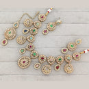 Rajwadi Collection Luxury Crystal Stone And Pearl Necklace Set