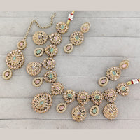 Rajwadi Collection Luxury Crystal Stone And Pearl Necklace Set