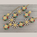 Rajwadi Collection Designer Navratan Monalisa Designer Necklace Set   