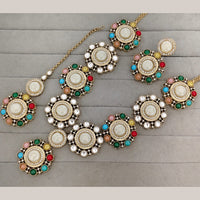 Rajwadi Collection Designer Navratan Monalisa Designer Necklace Set   
