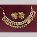 Rajwadi Collection Designer Pota Stone And Pearl Necklace Set