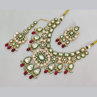 Rajwadi Collection Designer Pota Stone And Pearl Necklace Set