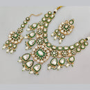 Rajwadi Collection Designer Pota Stone And Pearl Necklace Set