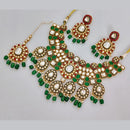 Rajwadi Collection Designer Pota Stone And Pearl Necklace Set