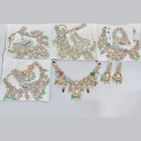 Rajwadi Collection Designer Pota Stone And Pearl Necklace Set