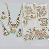 Rajwadi Collection Designer Pota Stone And Pearl Necklace Set