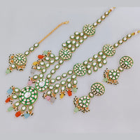 Rajwadi Collection Designer Pota Stone And Beads Long Necklace Set