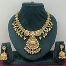 Rajwadi Collection Designer Pota Stone And Pearl Necklace Set