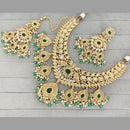 Rajwadi Collection Designer Pota Stone And Pearl Necklace Set