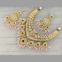Rajwadi Collection Designer Pota Stone And Pearl Necklace Set