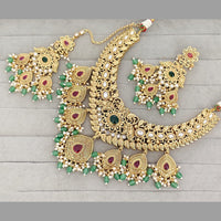Rajwadi Collection Designer Pota Stone And Pearl Necklace Set