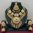 Rajwadi Collection Designer Pota Stone And Pearl Necklace Set