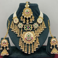 Rajwadi Collection Designer Pota Stone And Pearl Necklace Set