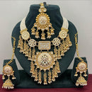 Rajwadi Collection Designer Pota Stone And Pearl Necklace Set