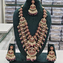 Rajwadi Collection Designer Pota Stone And Pearl Long Necklace Set