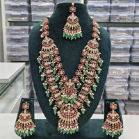 Rajwadi Collection Designer Pota Stone And Pearl Long Necklace Set