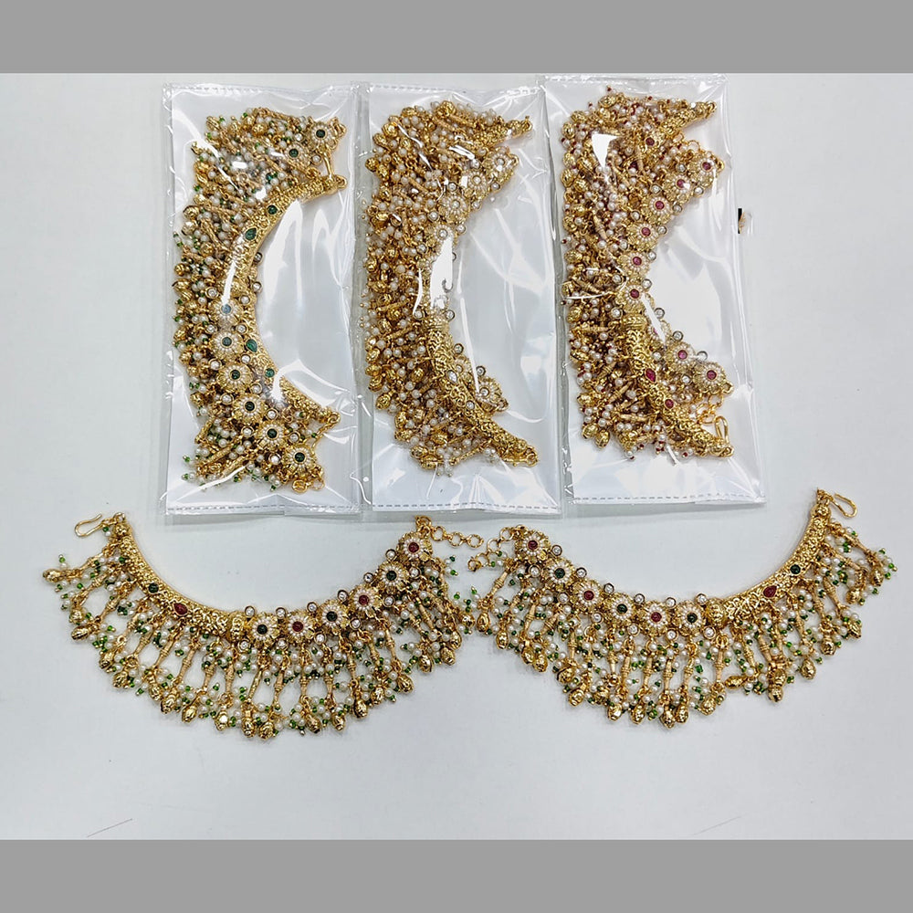 Rajwadi Collection Designed Pota Stone With Pearl Classic Guttapusalu-Style Kanchain