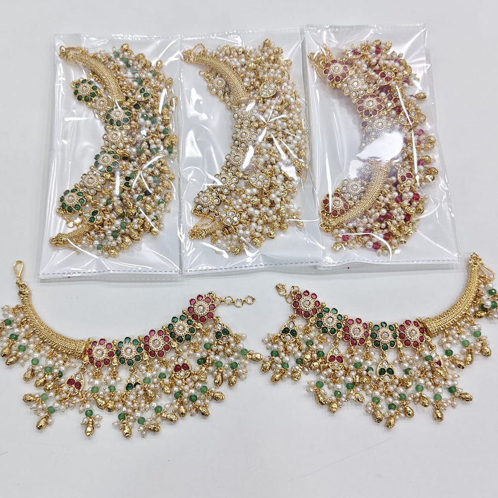 Rajwadi Collection Designed Pota Stone With Pearl Classic Guttapusalu-Style Kanchain