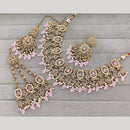 Rajwadi Collection Luxury Crystal Stone And Pearl Designer Necklace Set