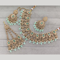 Rajwadi Collection Luxury Crystal Stone And Pearl Designer Necklace Set