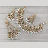 Rajwadi Collection Luxury Crystal Stone And Pearl Designer Necklace Set