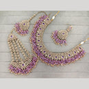 Rajwadi Collection Luxury Crystal Stone And Pearl Designer Necklace Set