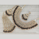 Rajwadi Collection Luxury Crystal Stone And Pearl Designer Necklace Set