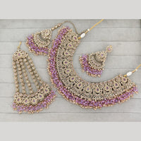 Rajwadi Collection Luxury Crystal Stone And Pearl Designer Necklace Set