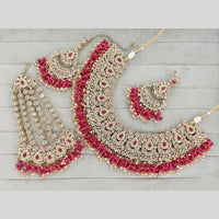 Rajwadi Collection Luxury Crystal Stone And Pearl Designer Necklace Set