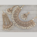Rajwadi Collection Luxury Crystal Stone And Pearl Designer Necklace Set