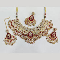 Rajwadi Collection Luxury Pota Stone And Pearl Designer Necklace Set