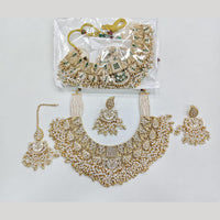 Rajwadi Collection Luxury Pota Stone And Pearl Designer Necklace Set