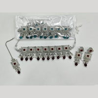 Rajwadi Collection Luxury Crystal Stone And Pearl Designer Choker Necklace Set