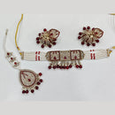 Rajwadi Collection Luxury Crystal Stone And Pearl Designer Choker Necklace Set