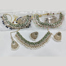 Rajwadi Collection Stylish Kundan Stone And Beads Necklace Set 