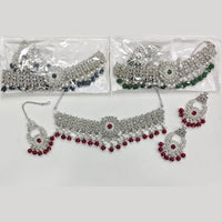 Rajwadi Collection Luxury Crystal Stone And Pearl Designer Choker Necklace Set