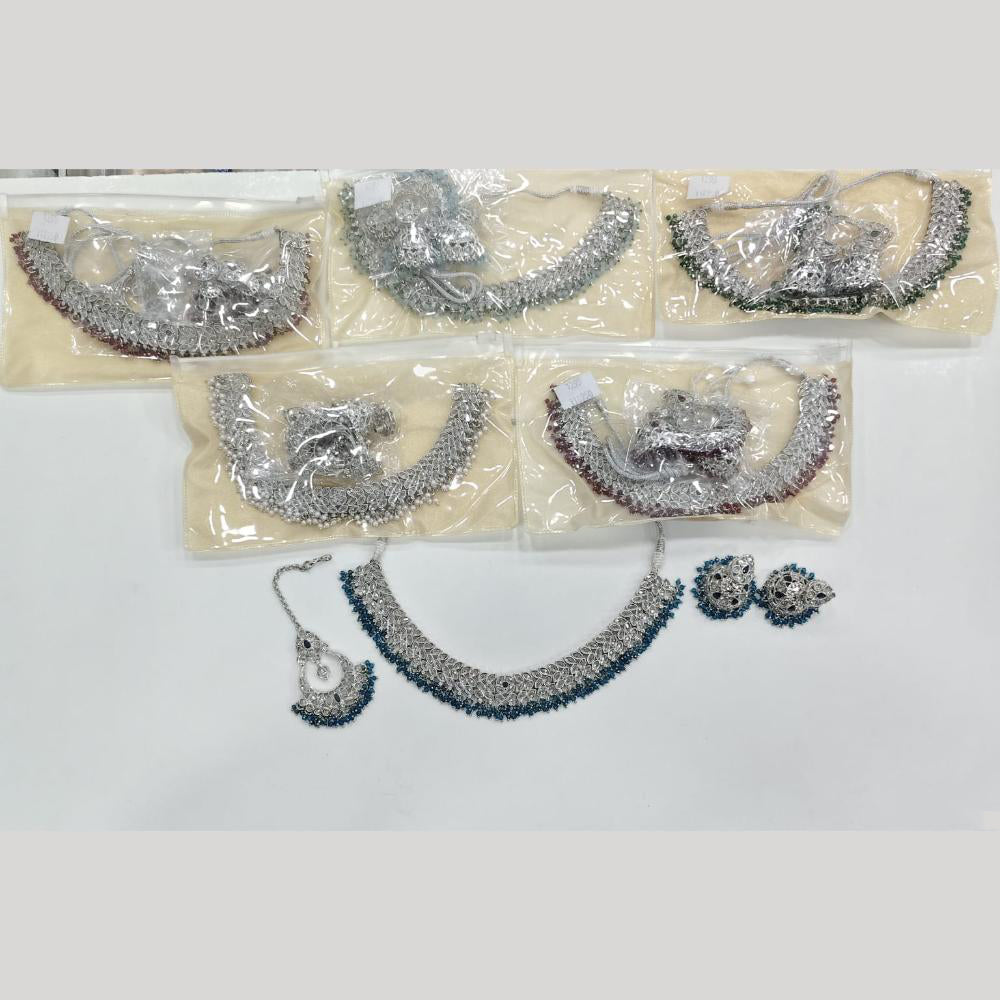 Rajwadi Collection Luxury Crystal Stone And Pearl Designer Necklace Set