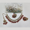 Rajwadi Collection Luxury Crystal Stone And Pearl Designer Necklace Set