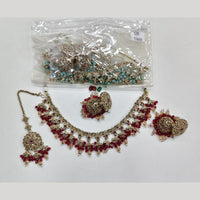 Rajwadi Collection Luxury Crystal Stone And Pearl Designer Necklace Set