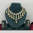 Rajwadi Collection Stylish Pota Stone And Polki Kundan Necklace Set