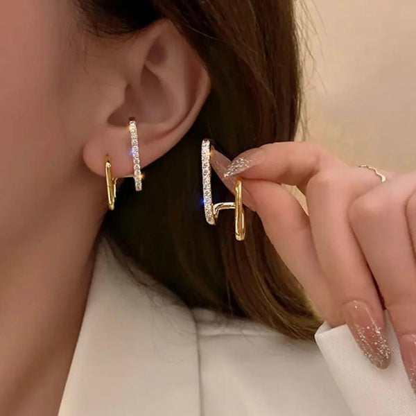 VF Collection Gold Plated Austrian Stone Korean Earrings