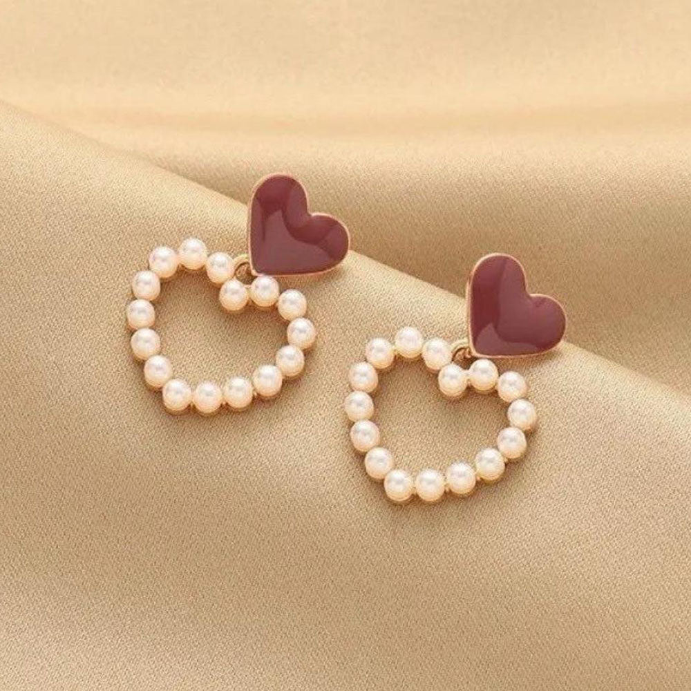 VF Collection Gold Plated  Pearls Studs Earrings